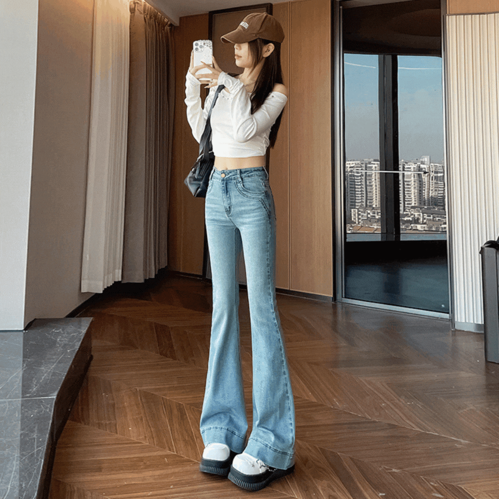 ハイウエストフレアデニム