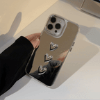 立体トリプルハート｜ミラーiPhoneケース