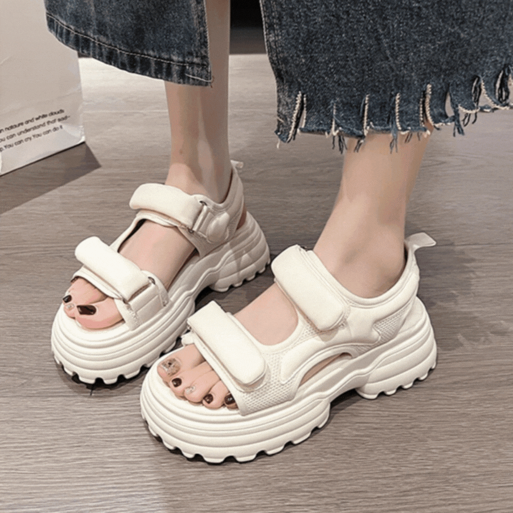 ダブルベルト｜スポーティー厚底サンダル