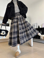 あたたかチェック柄｜ふんわりフレアスカート