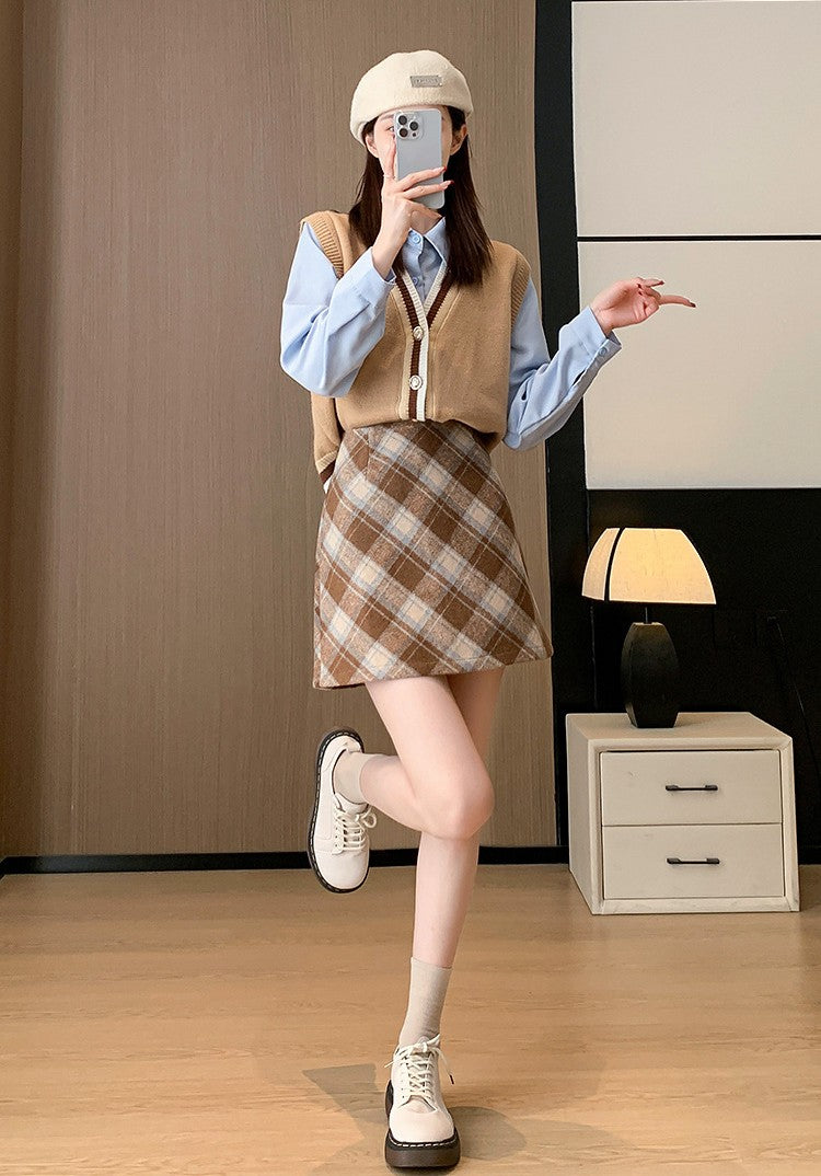 チェック柄ミニ｜Aラインスカート