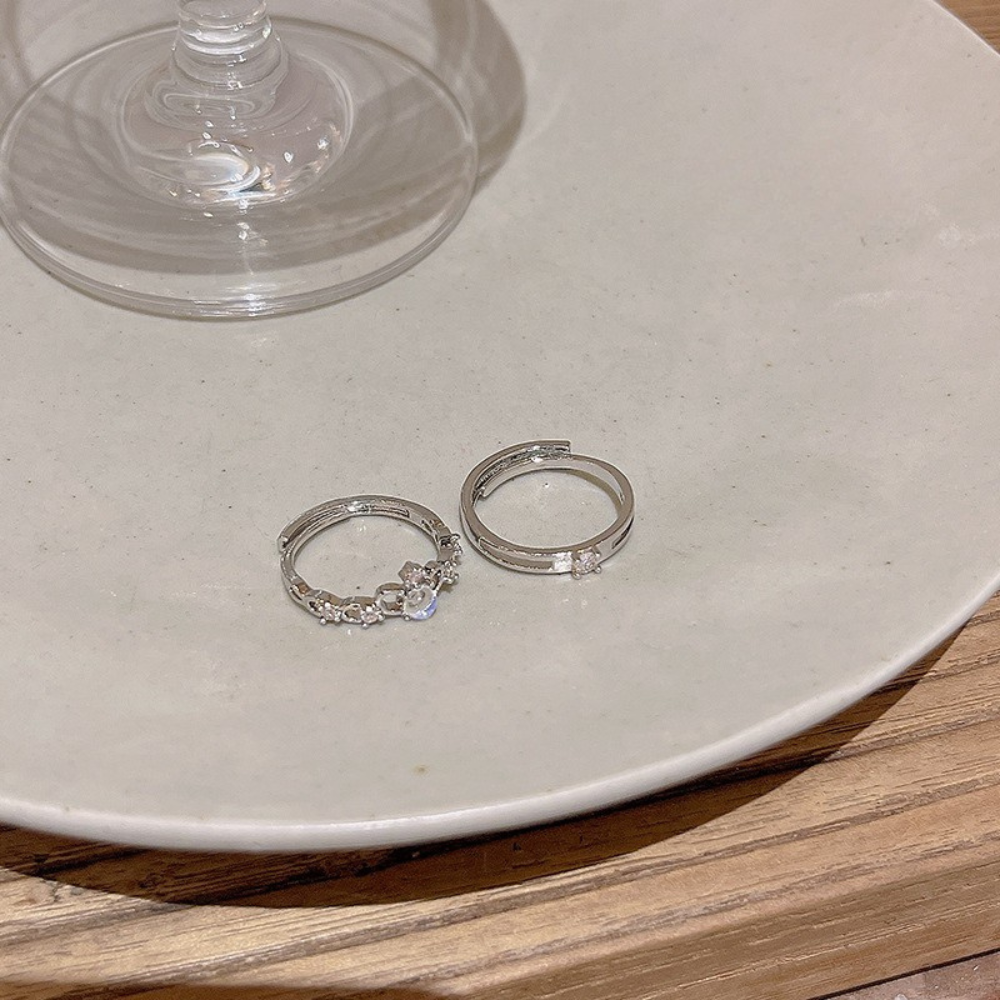 オーロラストーンリング 2点セット