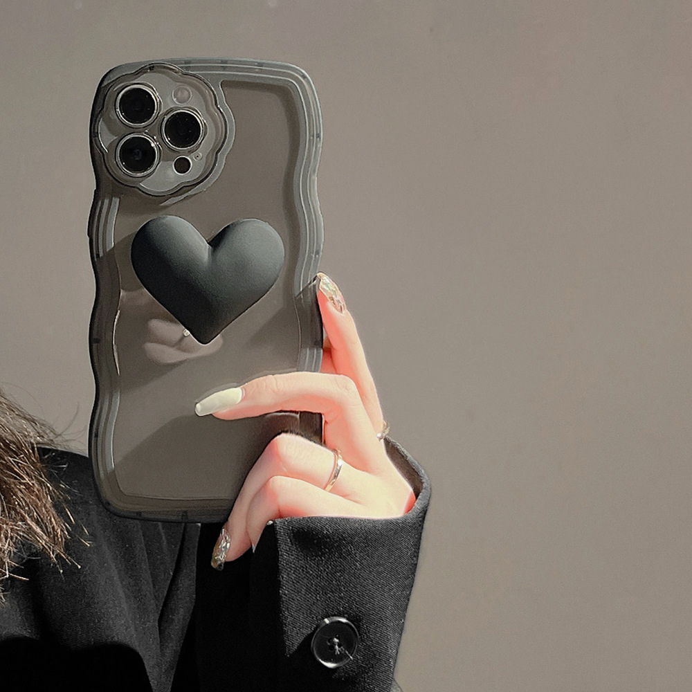 ハートチャーム｜クリア×立体デザインiPhoneケース