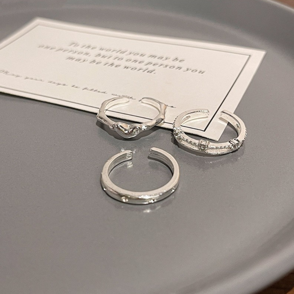 ハートモチーフリング3点セット