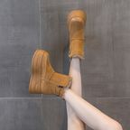 ボアバックル厚底ショートブーツ