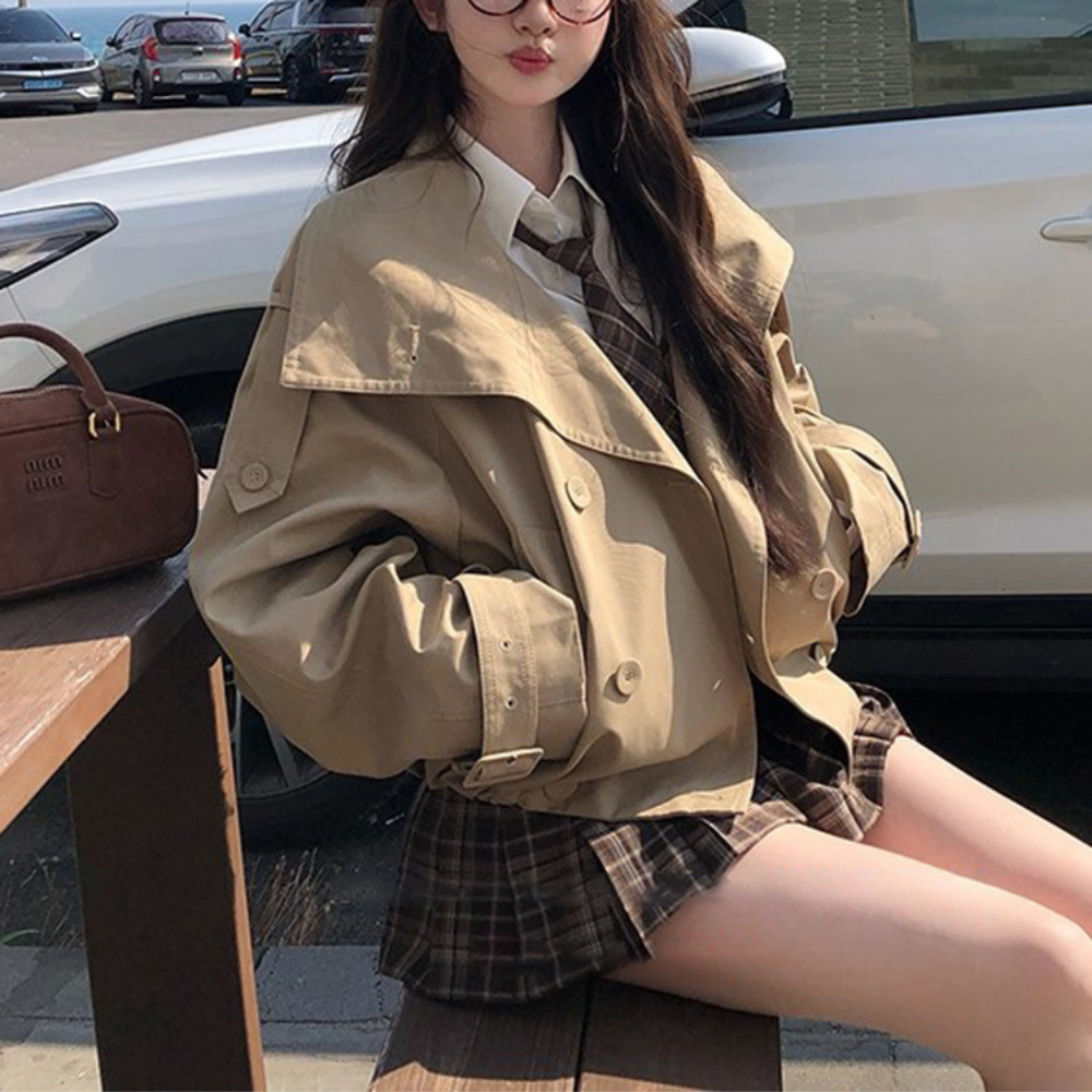 スタンドカラーダブルジャケット