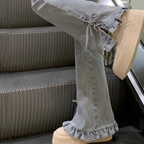 フリルリボンフレアデニム