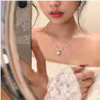 ハートモチーフレイヤードネックレス