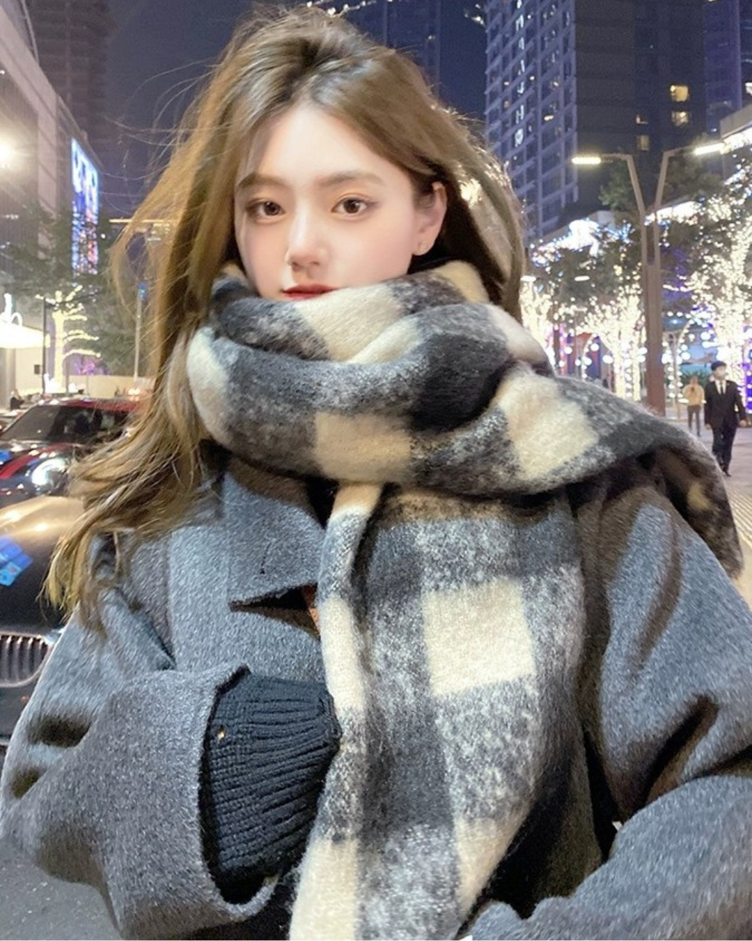 クラシックチェックボリュームマフラー