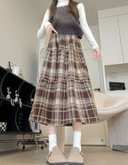 あたたかチェック柄｜ふんわりフレアスカート