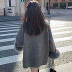 リボンファーショートコート