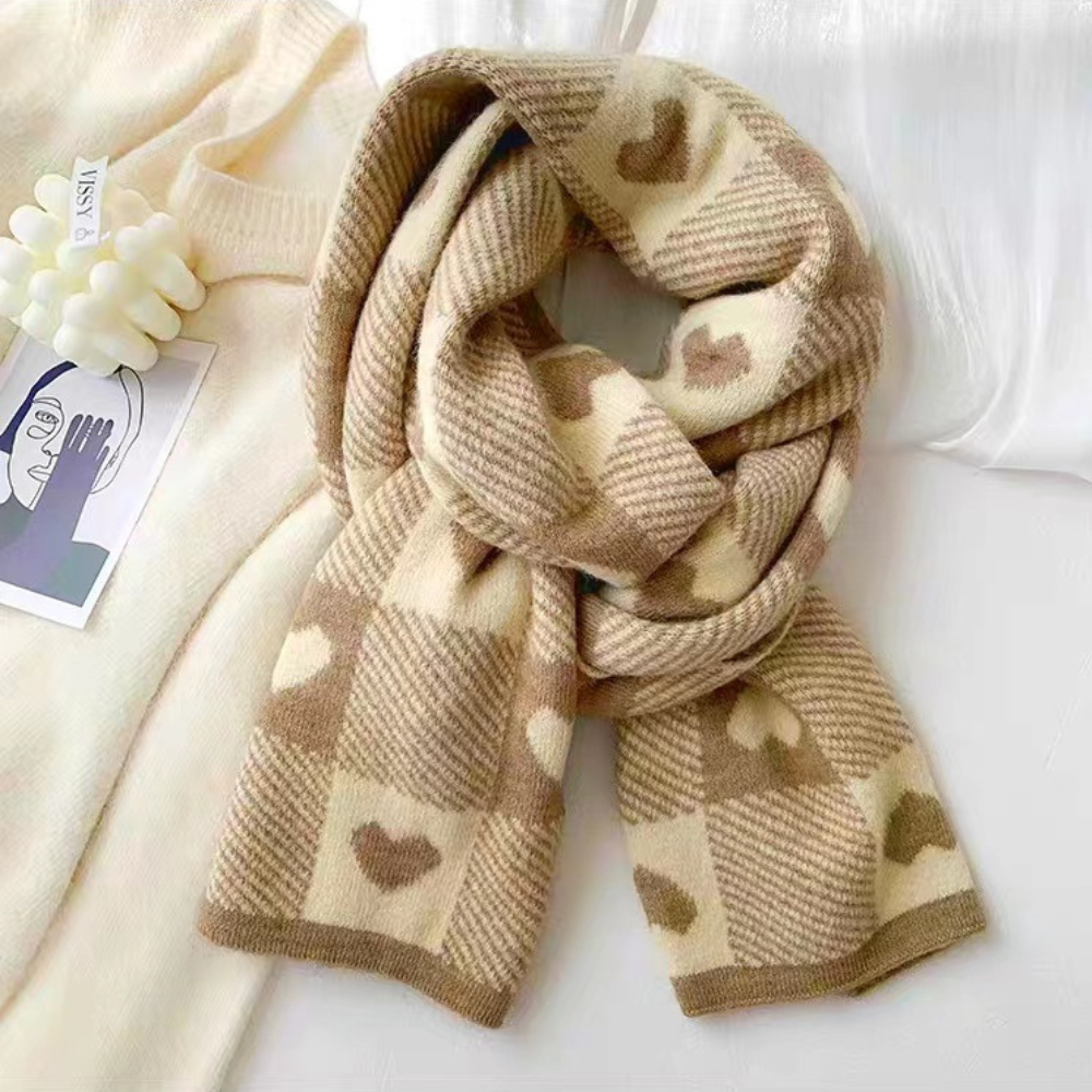 ハートチェックマフラー