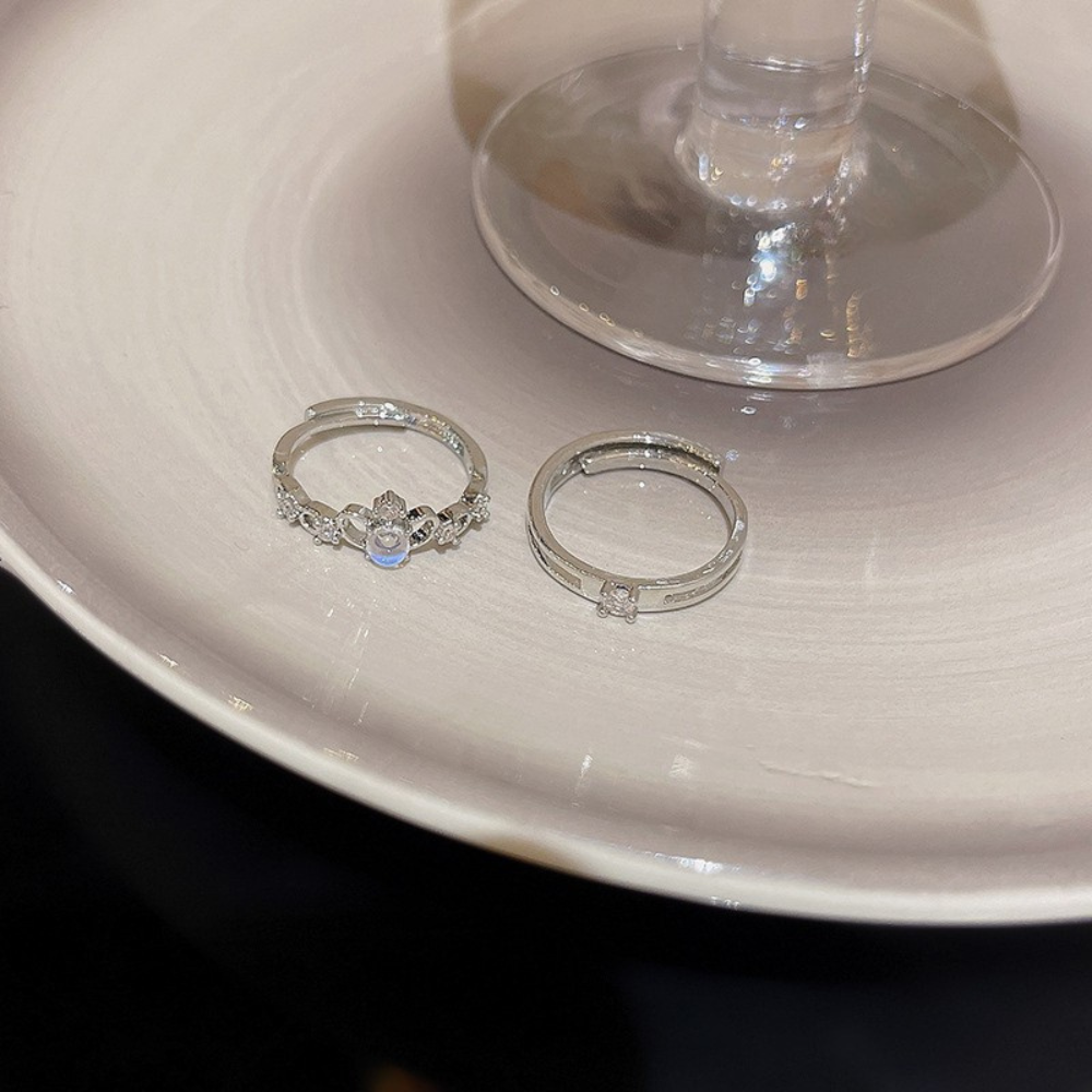 オーロラストーンリング 2点セット