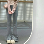 フリルリボンフレアデニム