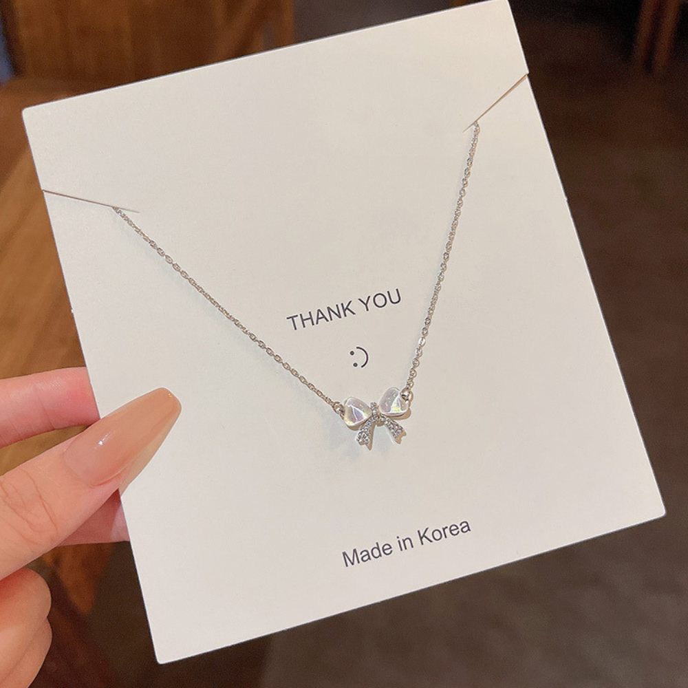 ハートリボンネックレス