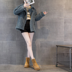 ボアバックル厚底ショートブーツ