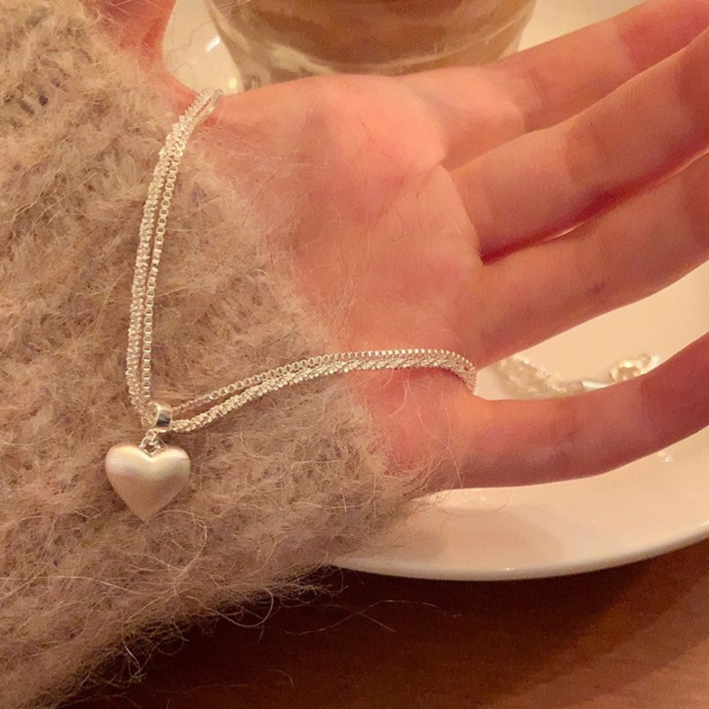 ハートモチーフレイヤードネックレス