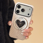 ドットリボンハートスタンドiPhoneケース