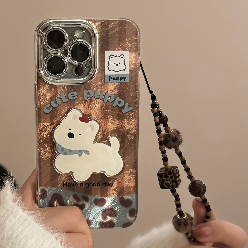 ビーズチャーム付き｜ころんとシルエットのiPhoneケース