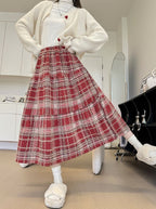 あたたかチェック柄｜ふんわりフレアスカート
