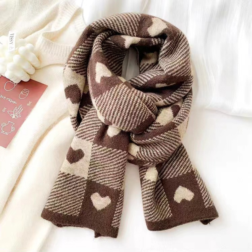 ハートチェックマフラー