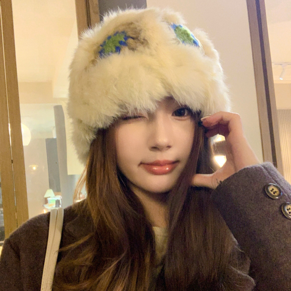 もこもこクロシェ｜フラワーパターンバケットハット