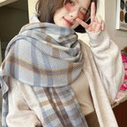 ナチュラルチェックボリュームマフラー