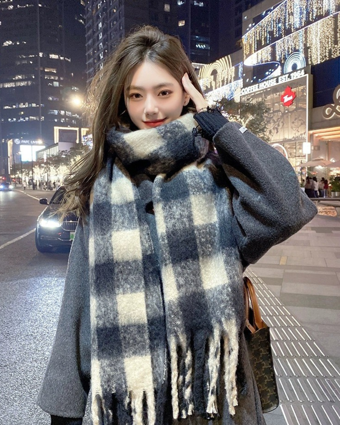 クラシックチェックボリュームマフラー