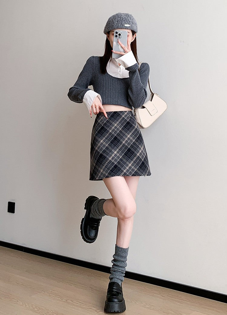 チェック柄ミニ｜Aラインスカート