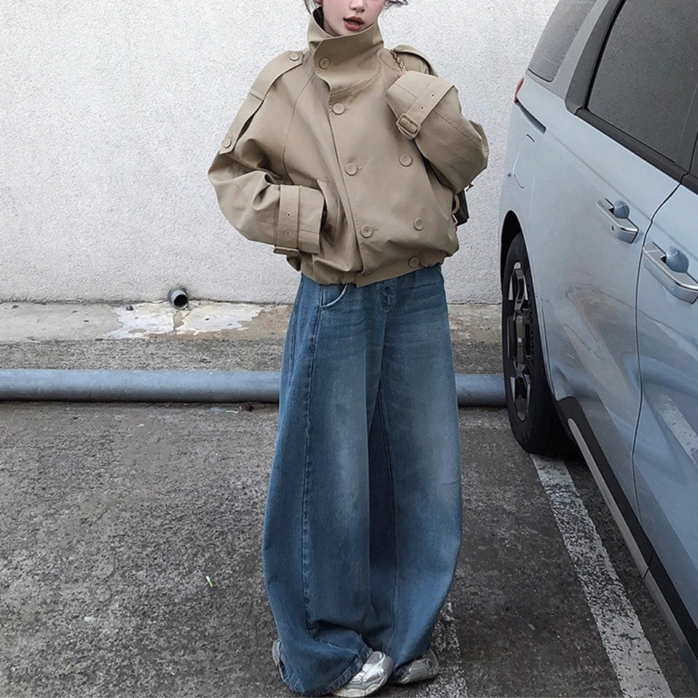 スタンドカラーダブルジャケット