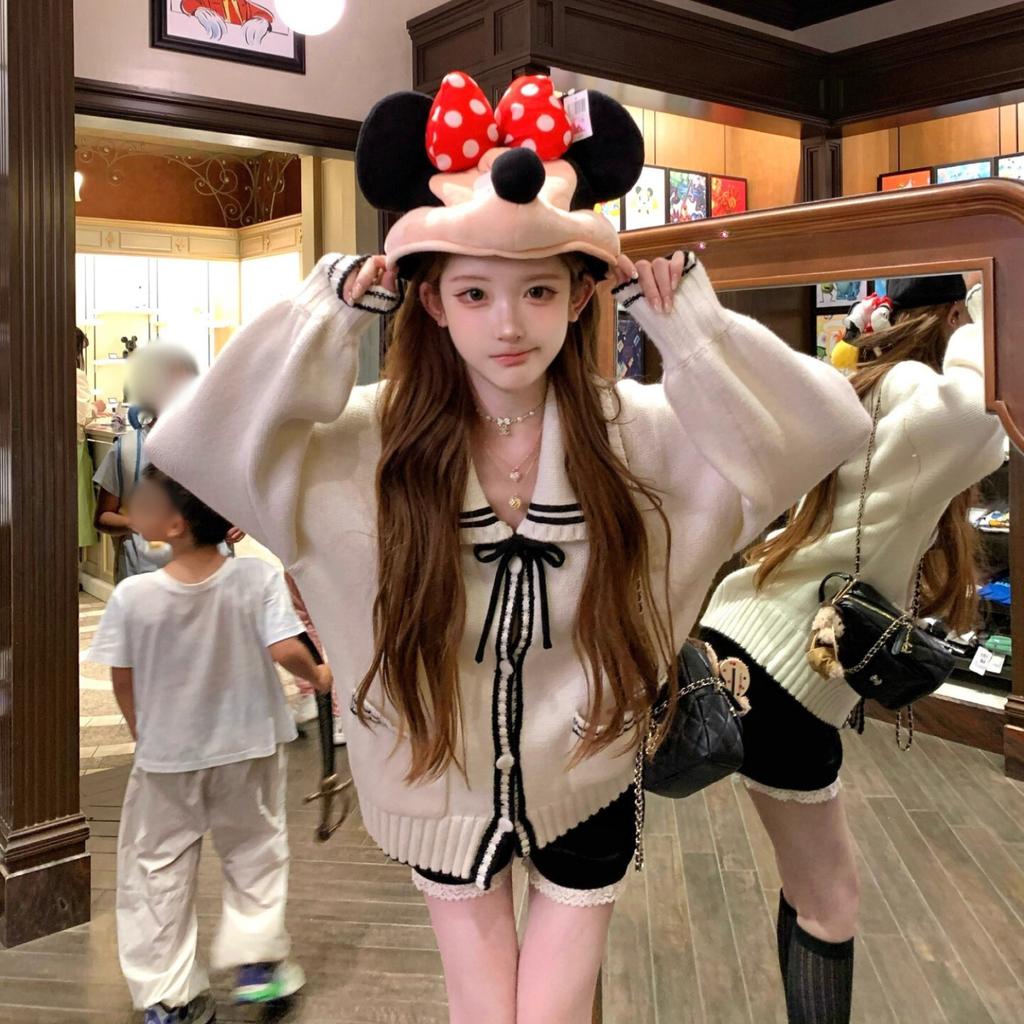 セーラーデザインニットカーディガン