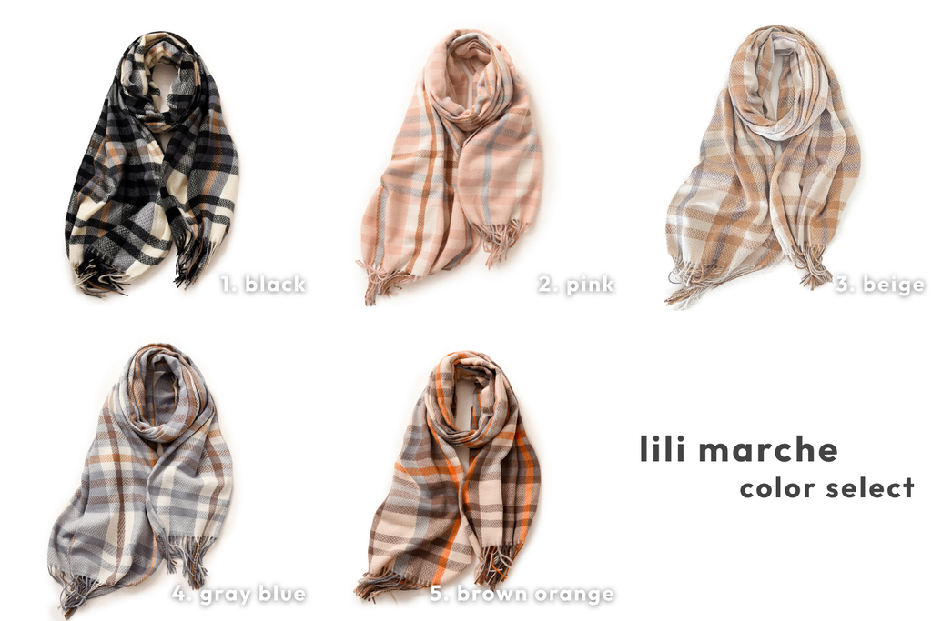 ナチュラルチェックボリュームマフラー