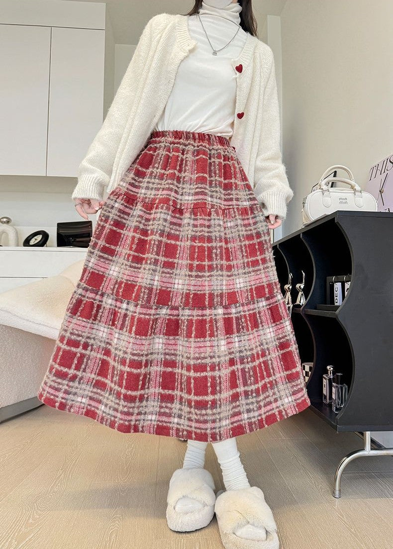 あたたかチェック柄｜ふんわりフレアスカート
