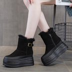 ボアバックル厚底ショートブーツ