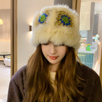 もこもこクロシェ｜フラワーパターンバケットハット