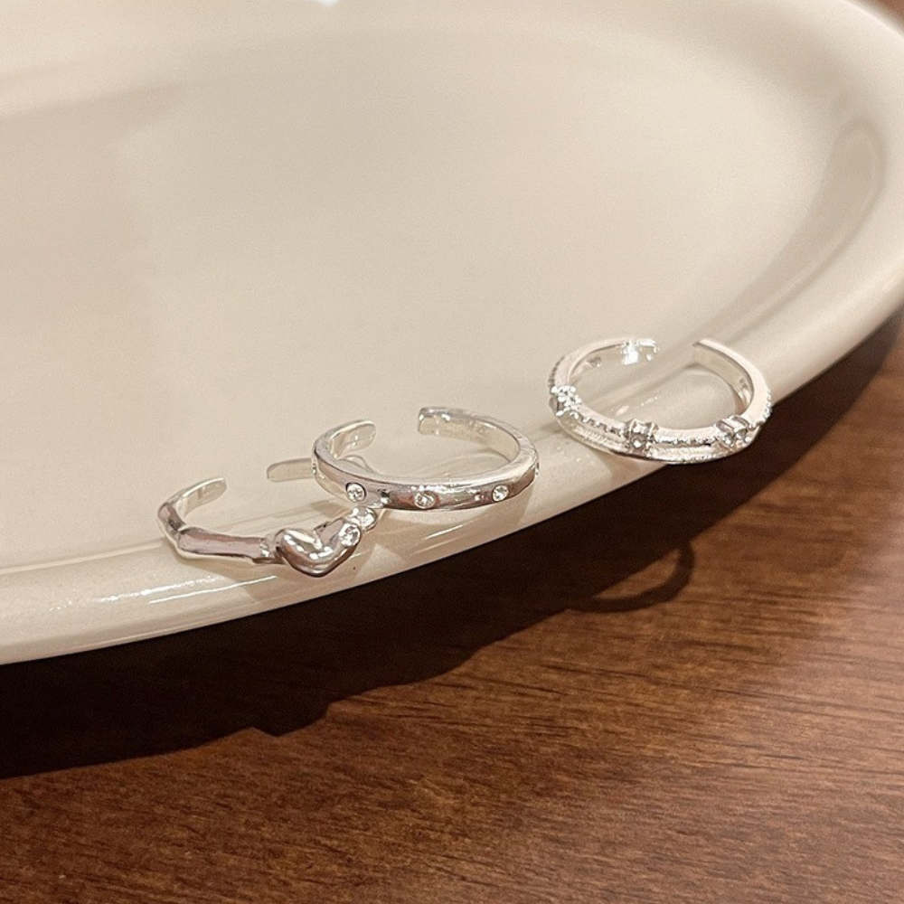 ハートモチーフリング3点セット