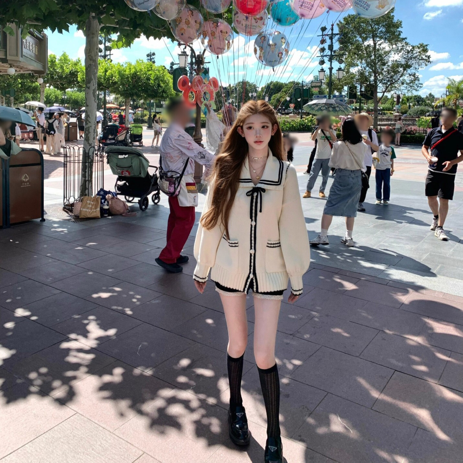 セーラーデザインニットカーディガン