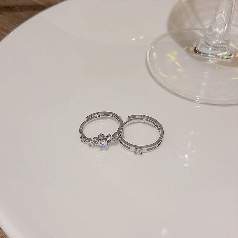 オーロラストーンリング 2点セット