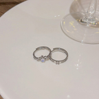 オーロラストーンリング 2点セット