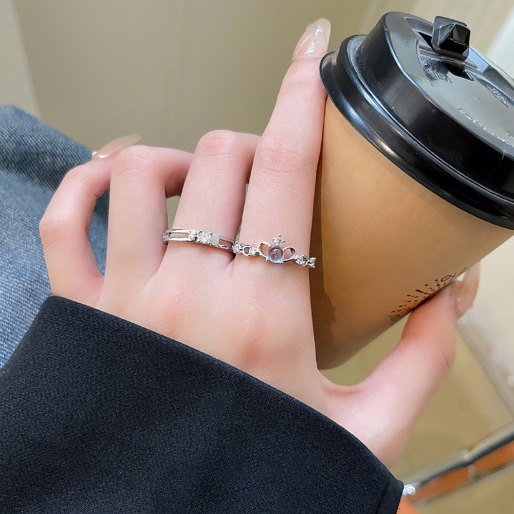 オーロラストーンリング 2点セット