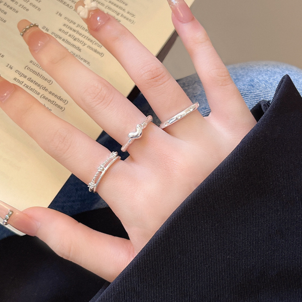 ハートモチーフリング3点セット