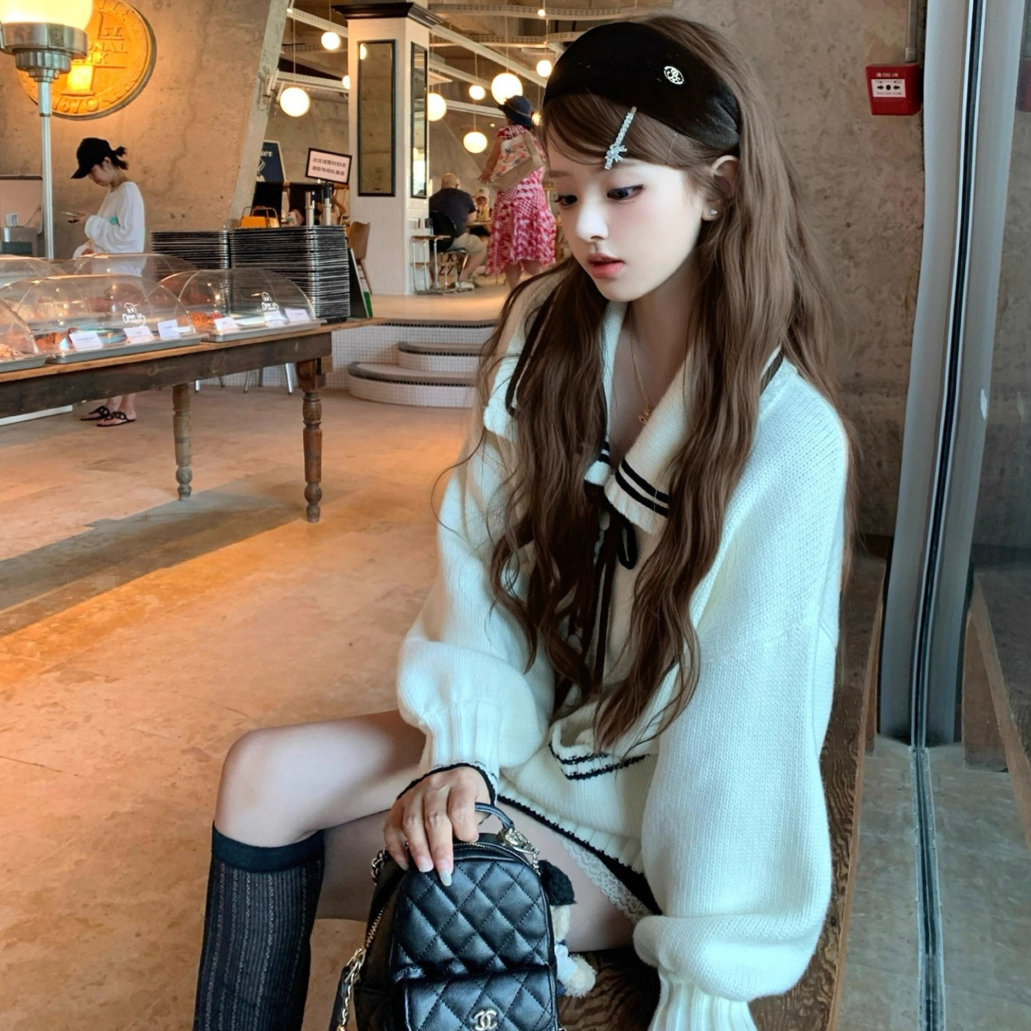 セーラーデザインニットカーディガン