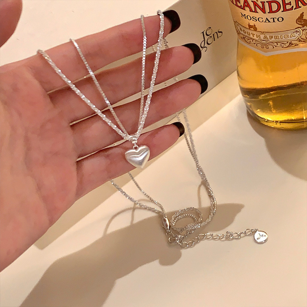 ハートモチーフレイヤードネックレス