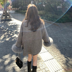 リボンファーショートコート