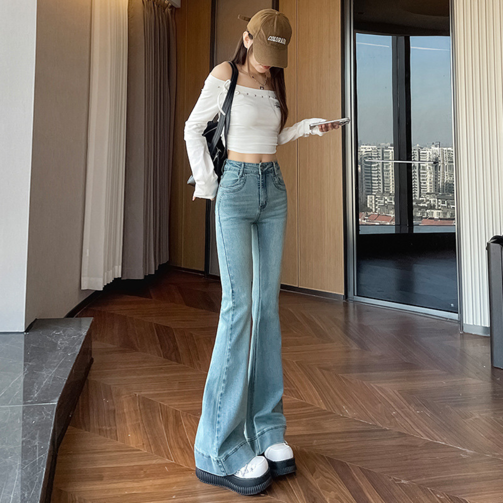 ハイウエストフレアデニム