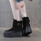 ボアバックル厚底ショートブーツ