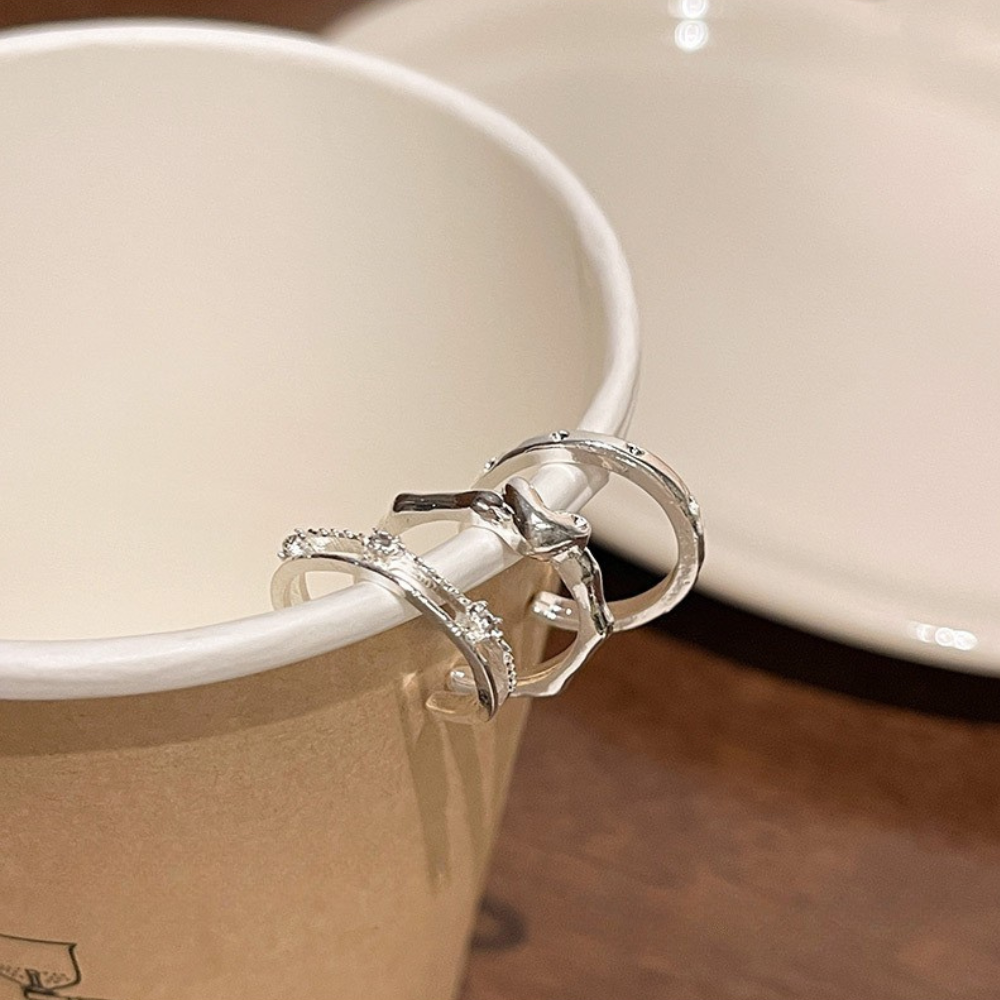 ハートモチーフリング3点セット