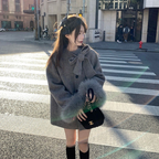 リボンファーショートコート