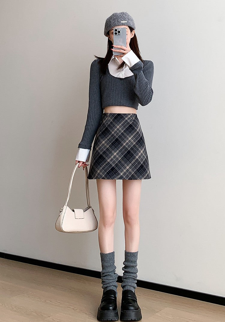 チェック柄ミニ｜Aラインスカート