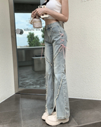 リボンカットフレアデニム